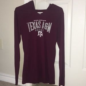 Texas a&m long sleeved tshirt with a hood!